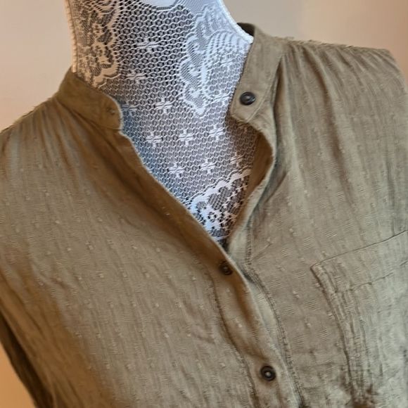 Free People Olive Button Down Shirt - Picture 3 of 10